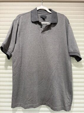 Van Heusen Men's Heather Gray Polo with Dark Trim